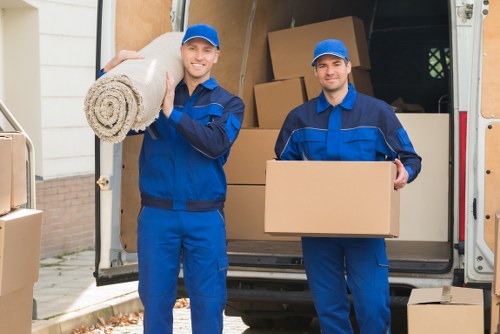 Packing materials and moving boxes prepared for a home move in Tolworth