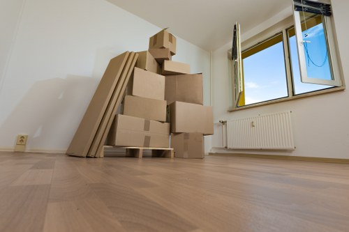 Residential moving team working at a Tolworth property