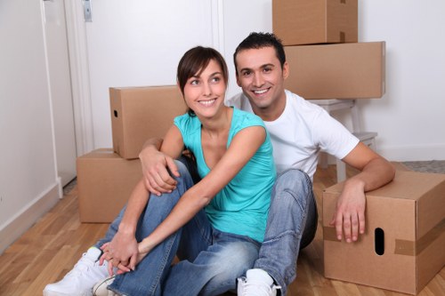 Moving boxes in a Tolworth flat or family home