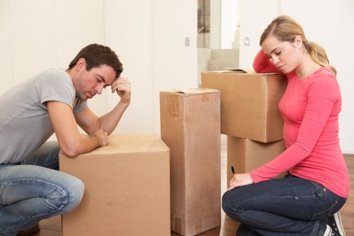 Packing and loading household items into a removal van