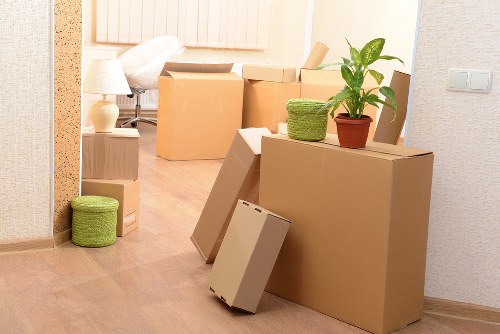 Preparing desks, boxes, and equipment for an office move in Tolworth