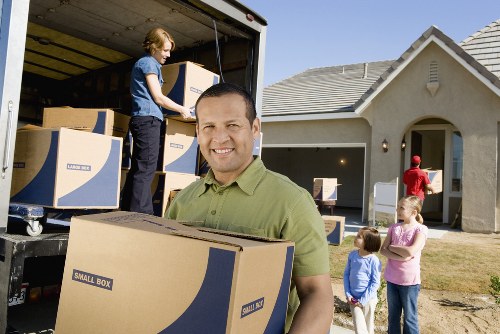Packed moving van outside a Tolworth residential property