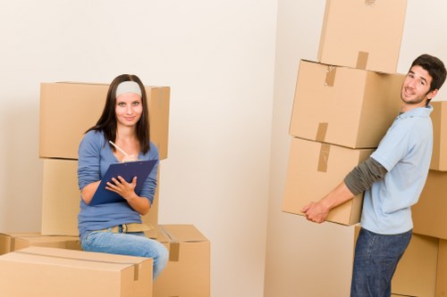 Office relocation items being loaded for a local Tolworth business move